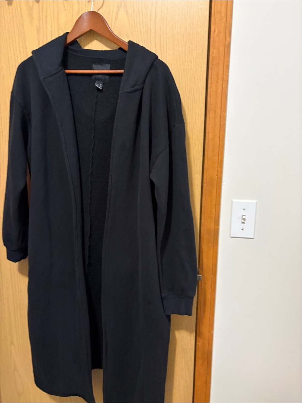 Forever 21 Black Hooded Longline Cardigan